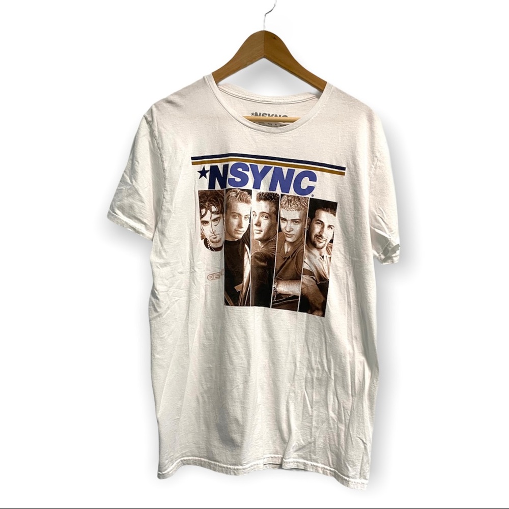 Nsync Band Retro T-shirt Adult Large White Music Boy Band